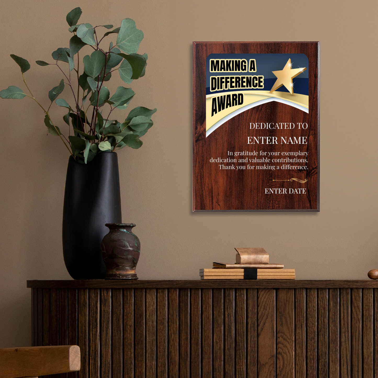 Making A Difference 9" x 12" UV Printed Luxury Award 03