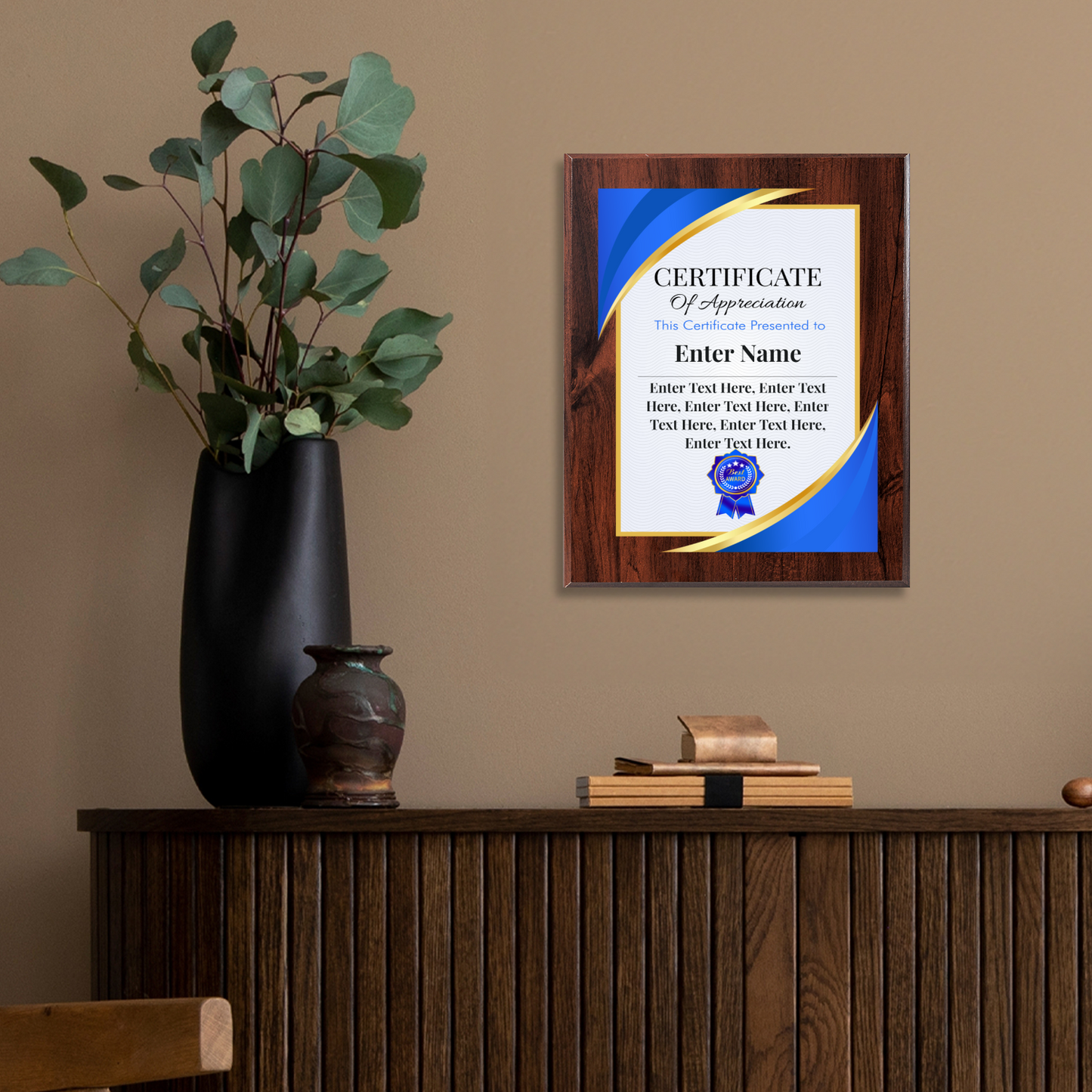 Certificate Of Recognition 10.5" x 13" UV Printed Luxury Award 02