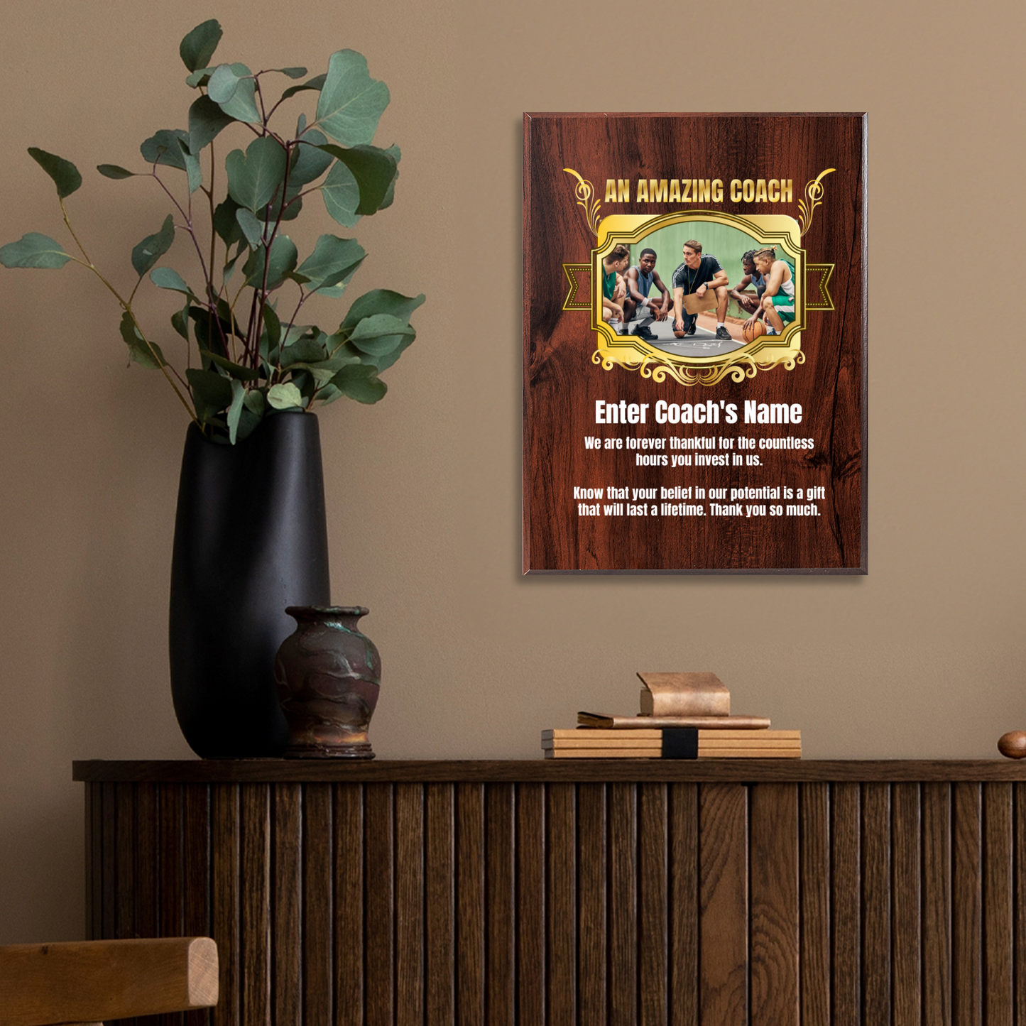 Personalized An Amazing Coach 9" x 12" UV Printed Luxury Award