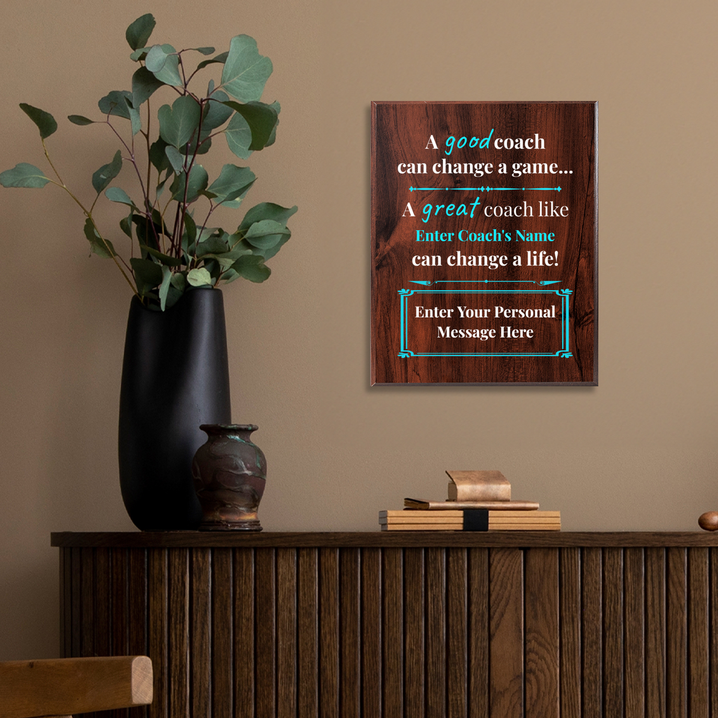 Personalized A Good Coach Can Change A Game 12" x 15" UV Printed Luxury Award