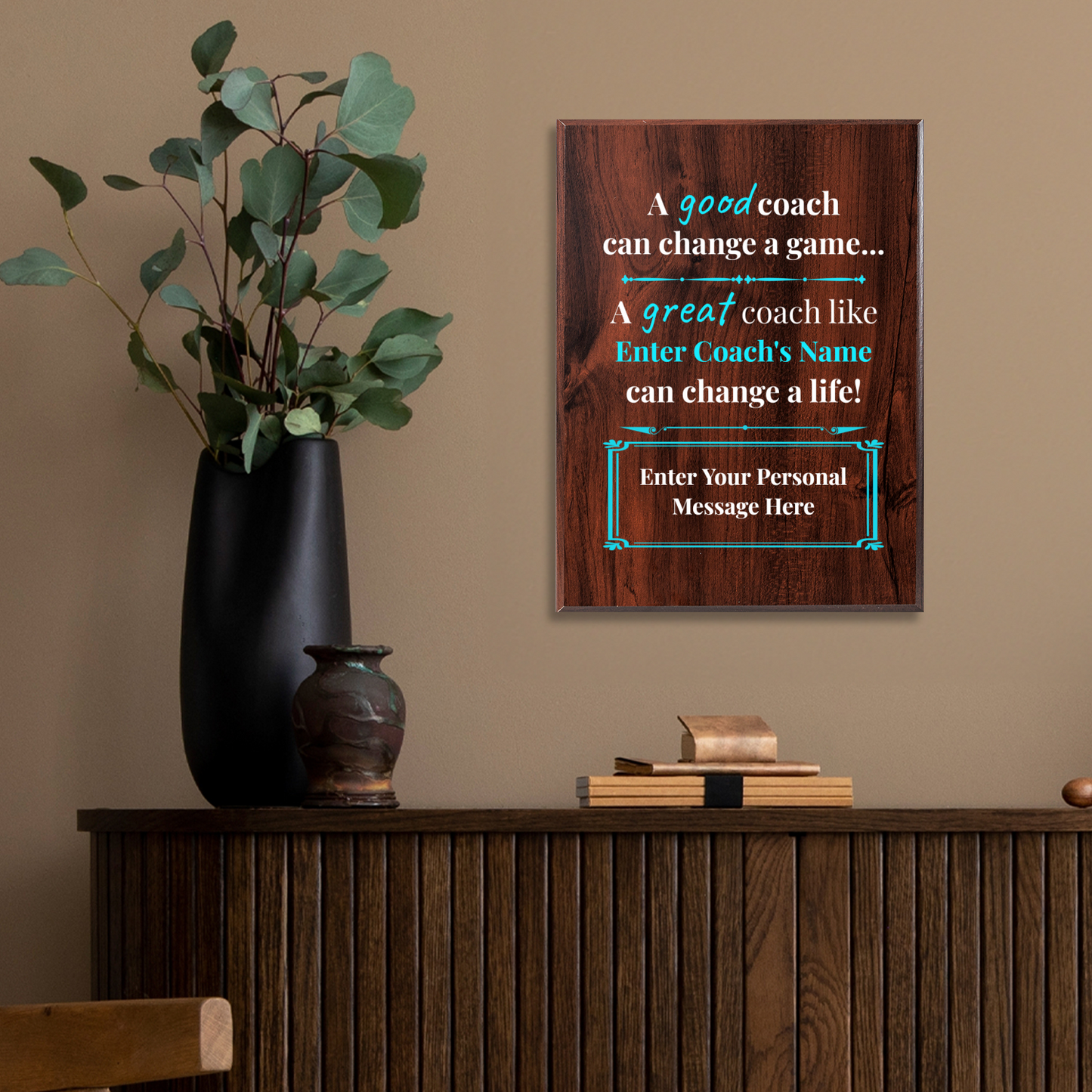Personalized A Good Coach Can Change A Game 9" x 12" UV Printed Luxury Award