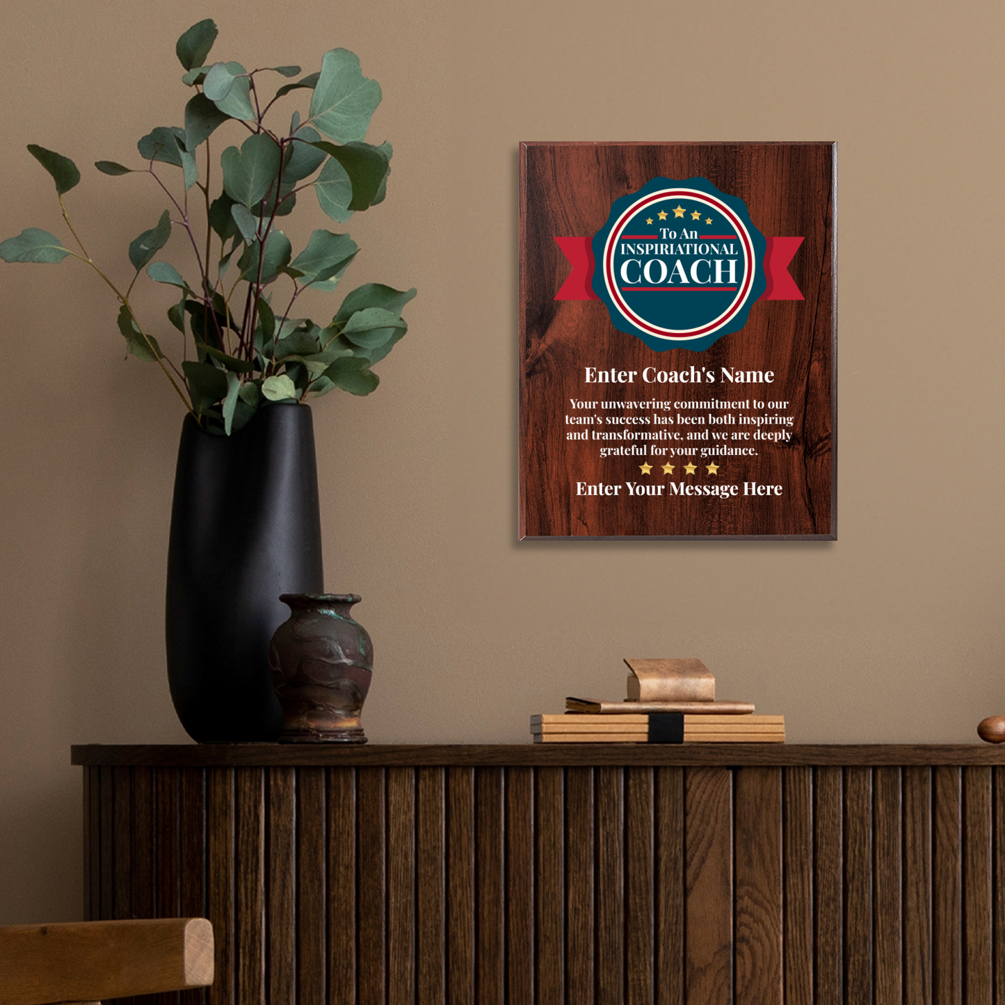 Personalized An Inspirational Coach 10.5" x 13" UV Printed Luxury Award