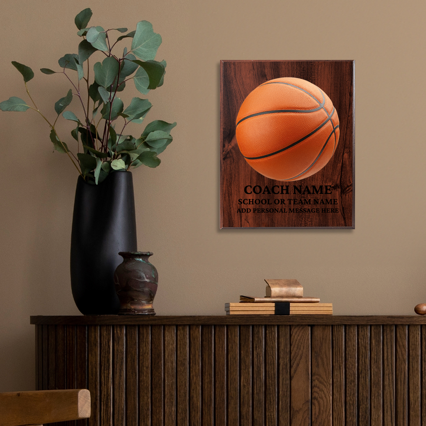Personalized UV Printed Luxury Award American Basketball 10.5" x 13"