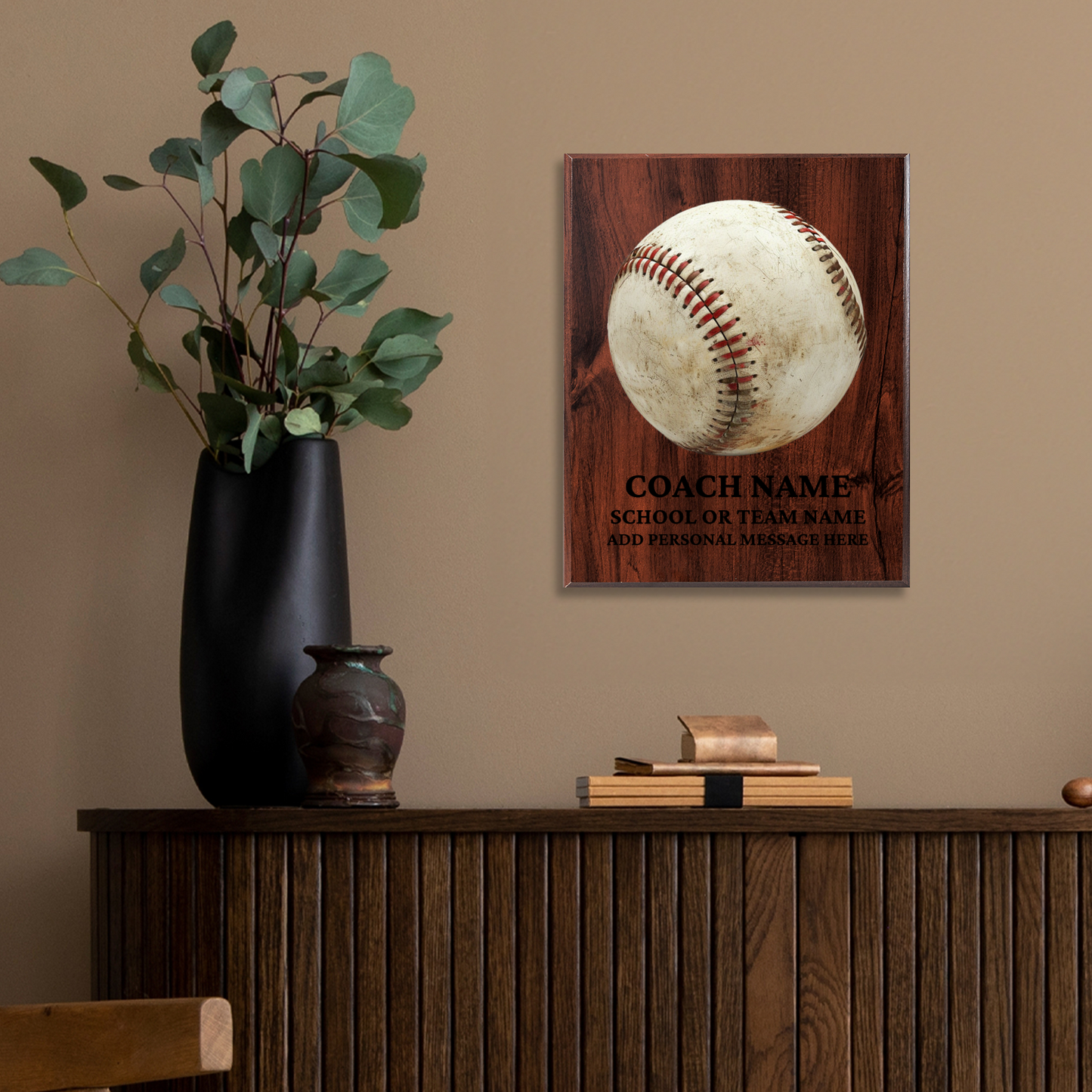 Personalized UV Printed Luxury Award American Baseball 10.5" x 13"