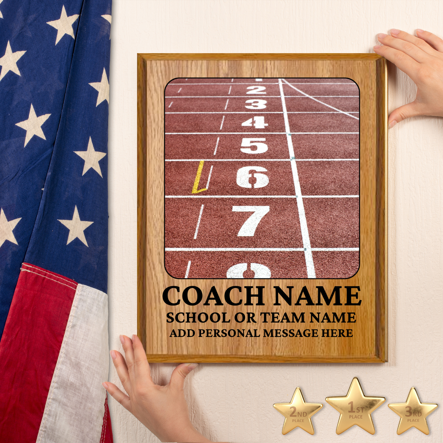 Personalized UV Printed Luxury Award Track And Field 12" x 15"