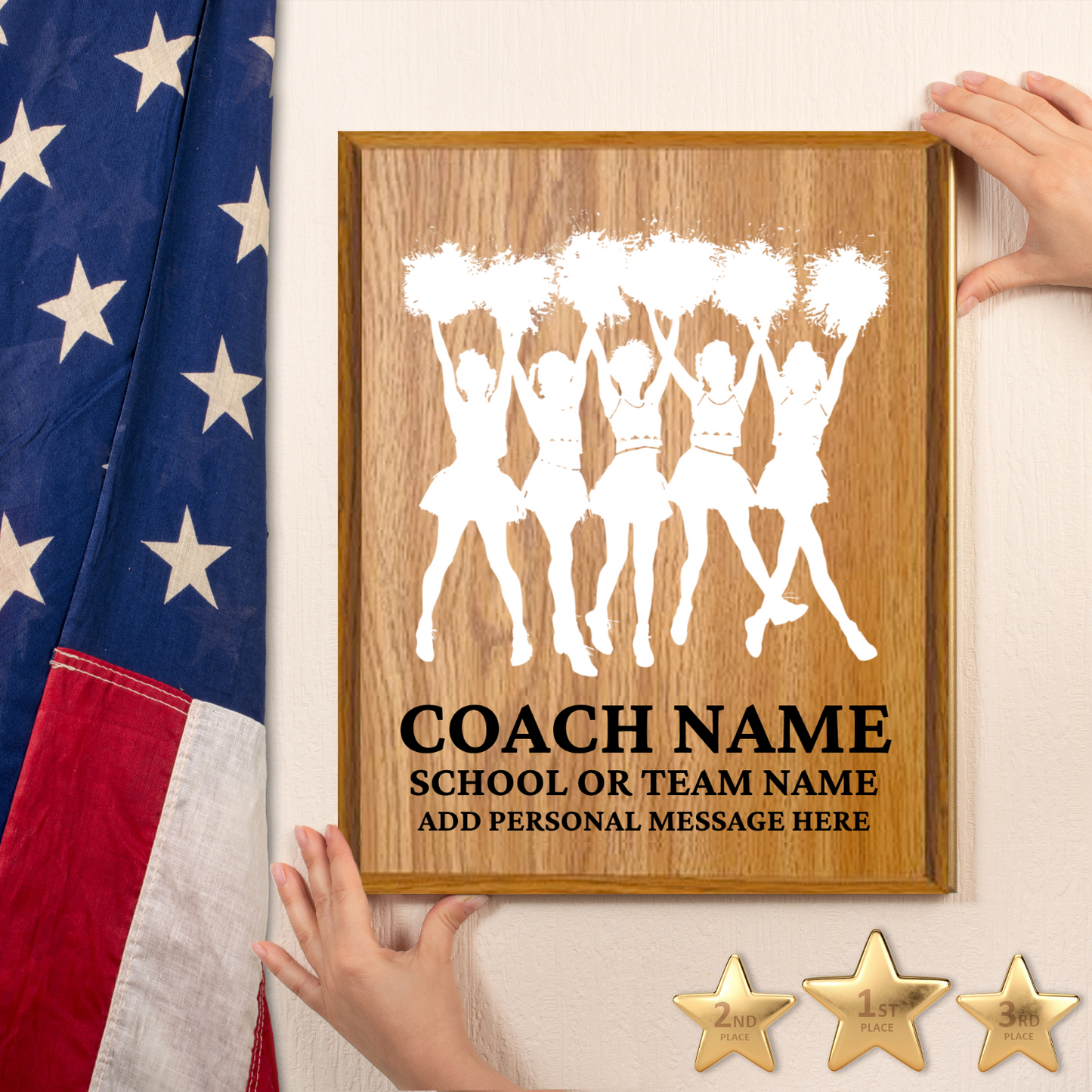 Personalized UV Printed Luxury Award Cheerleaders 12" x 15"