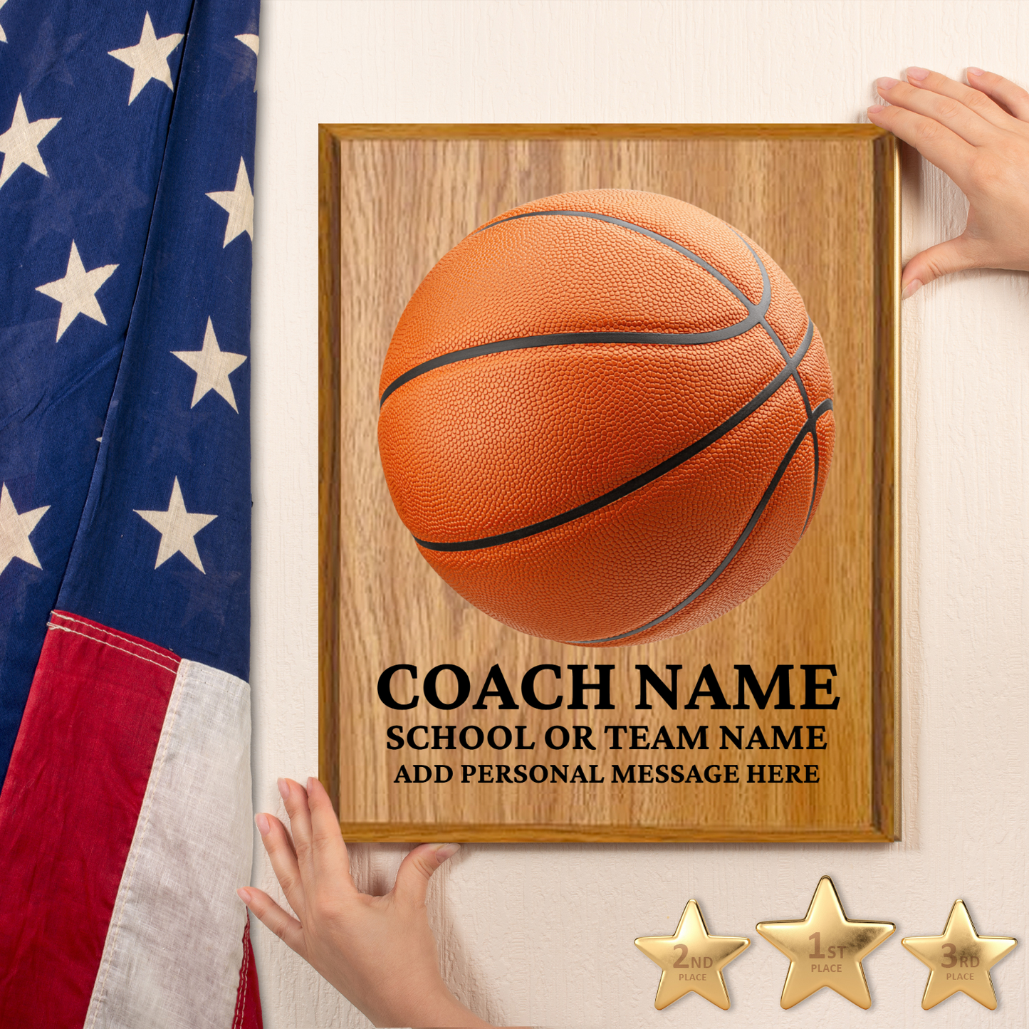 Personalized UV Printed Luxury Award Basketball 12" x 15"