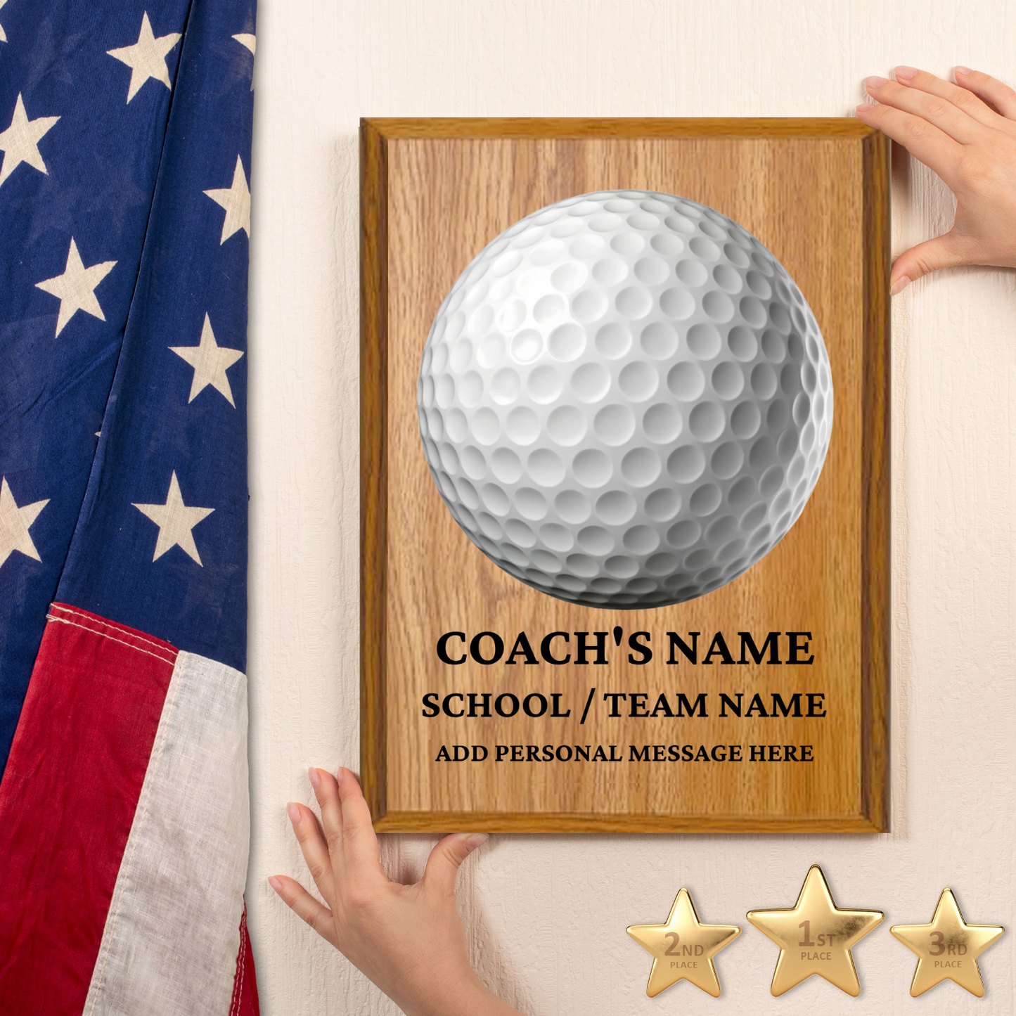 Personalized UV Printed Luxury Award Golf 9" x 12"