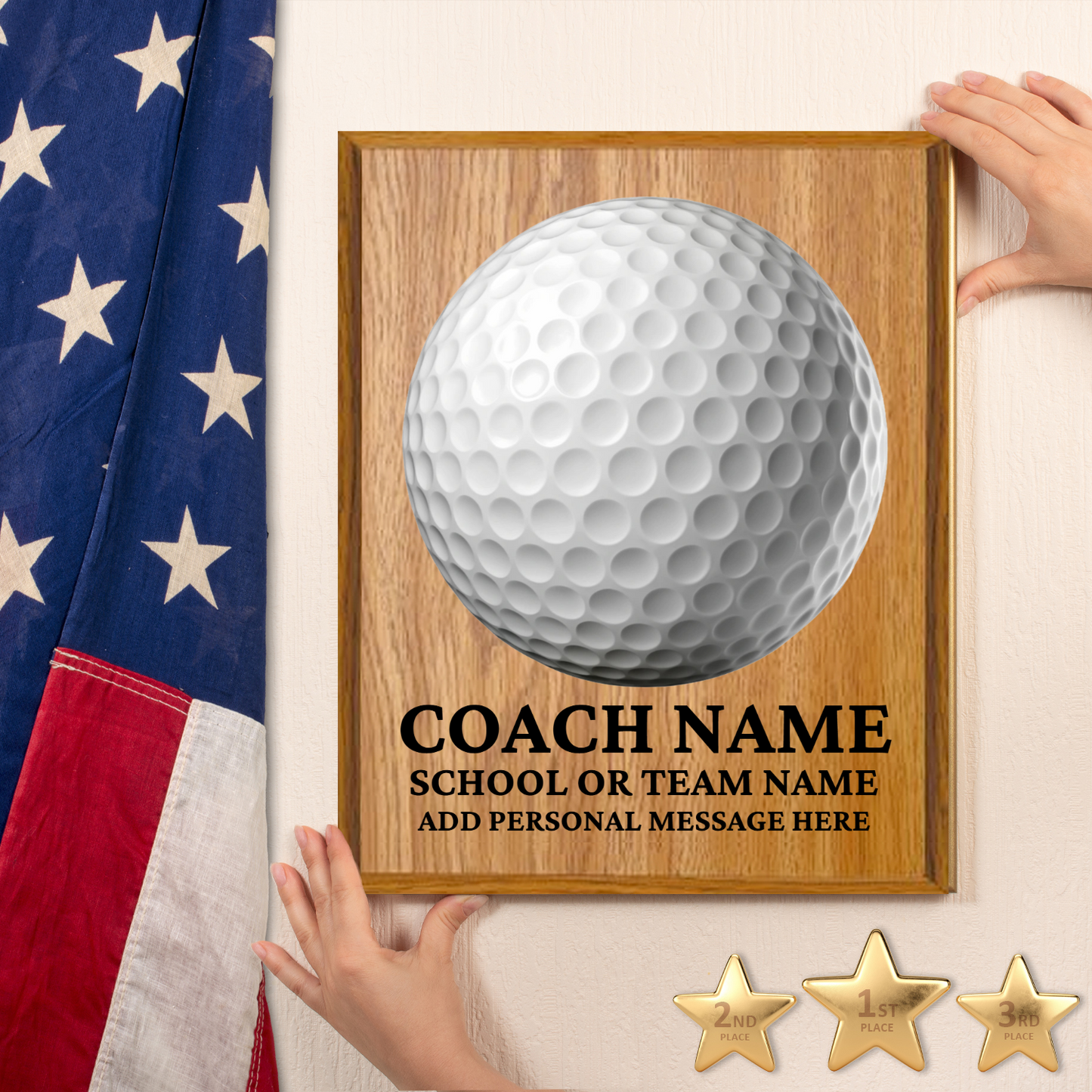 Personalized UV Printed Luxury Award Golf 12" x 15"