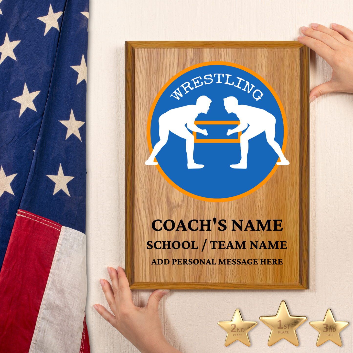Personalized UV Printed Luxury Award Wrestling 9" x 12"