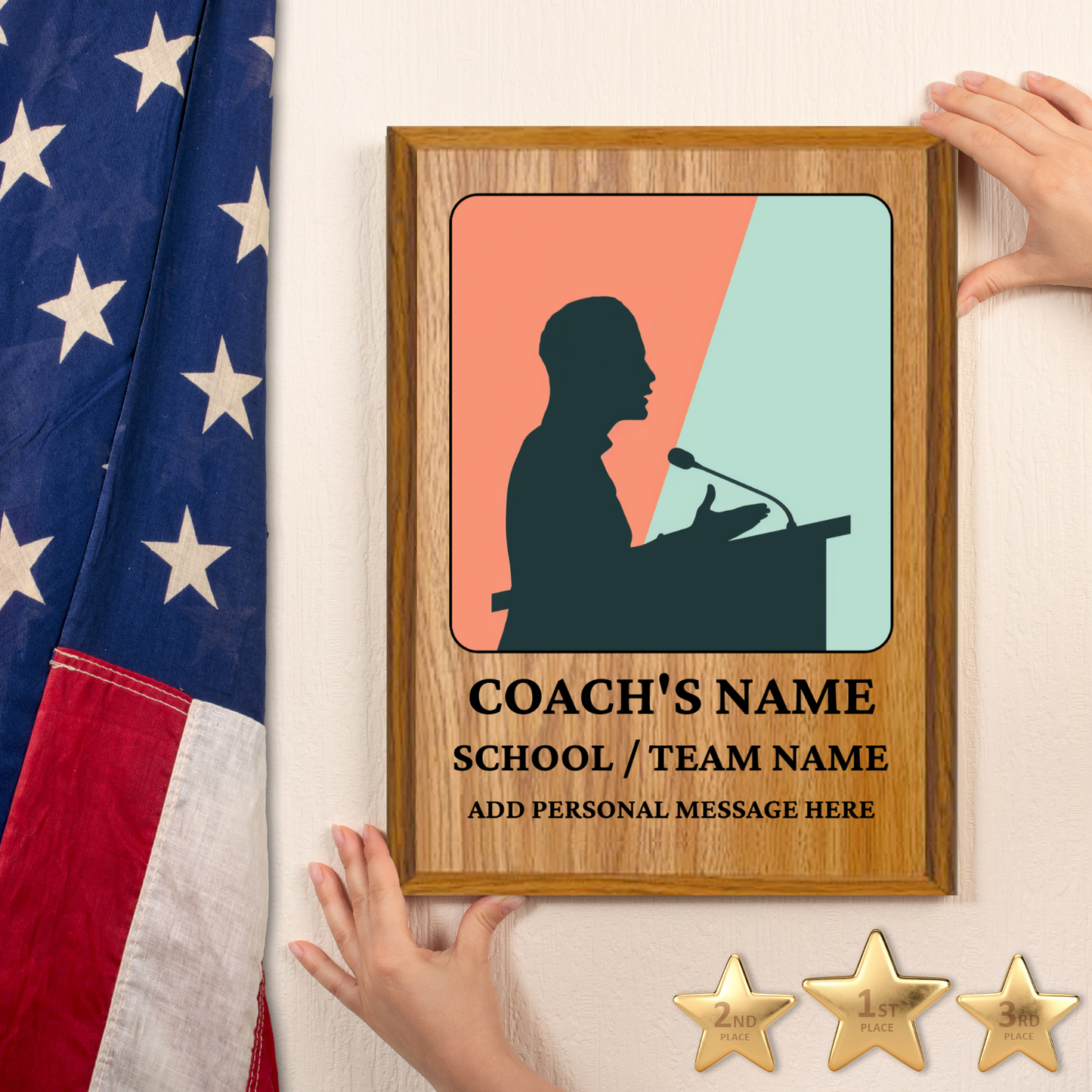 Personalized UV Printed Luxury Award Quiz Bowl - Academic Decathlon 9" x 12"