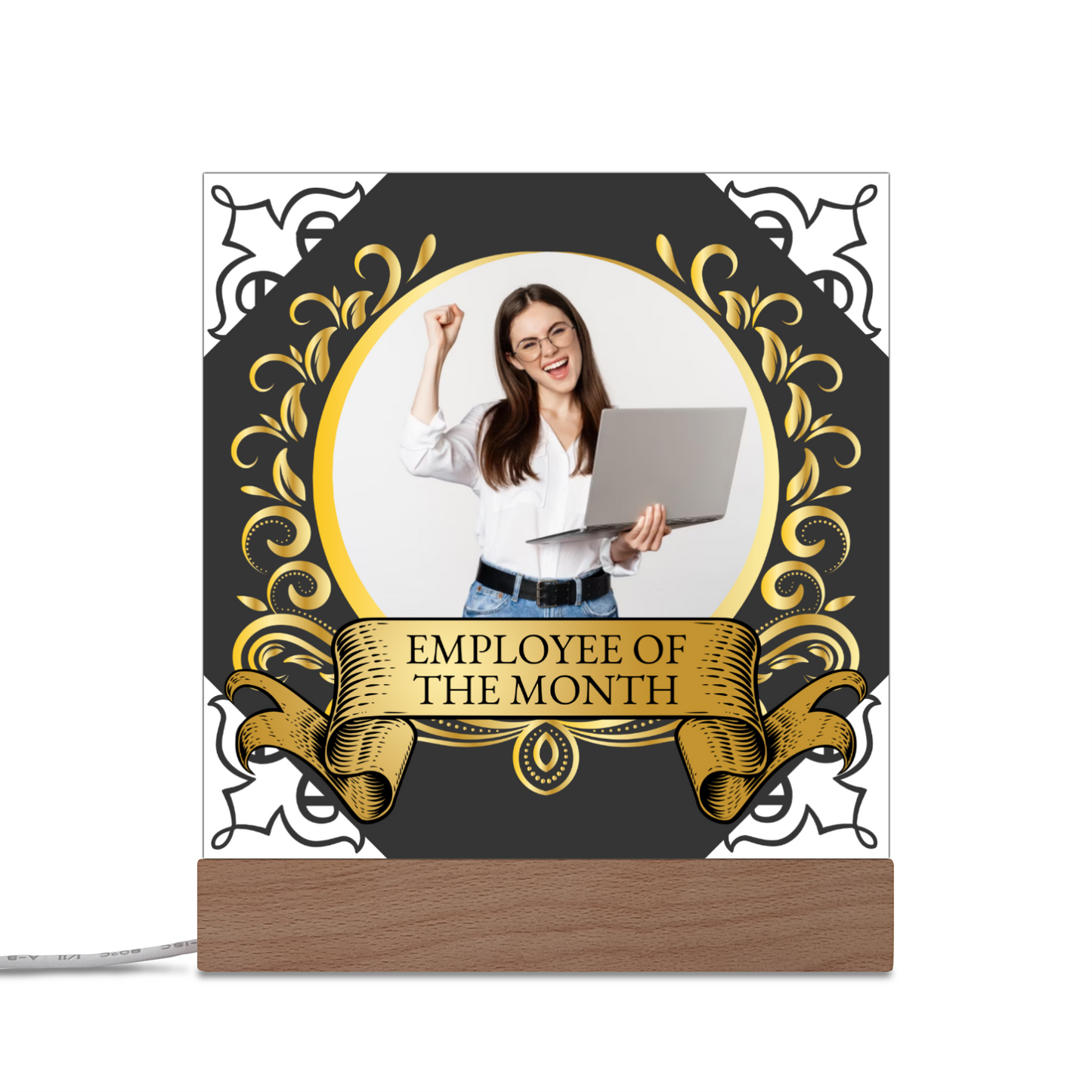 Employee Of The Month Photo Upload Illuminated Light Stand