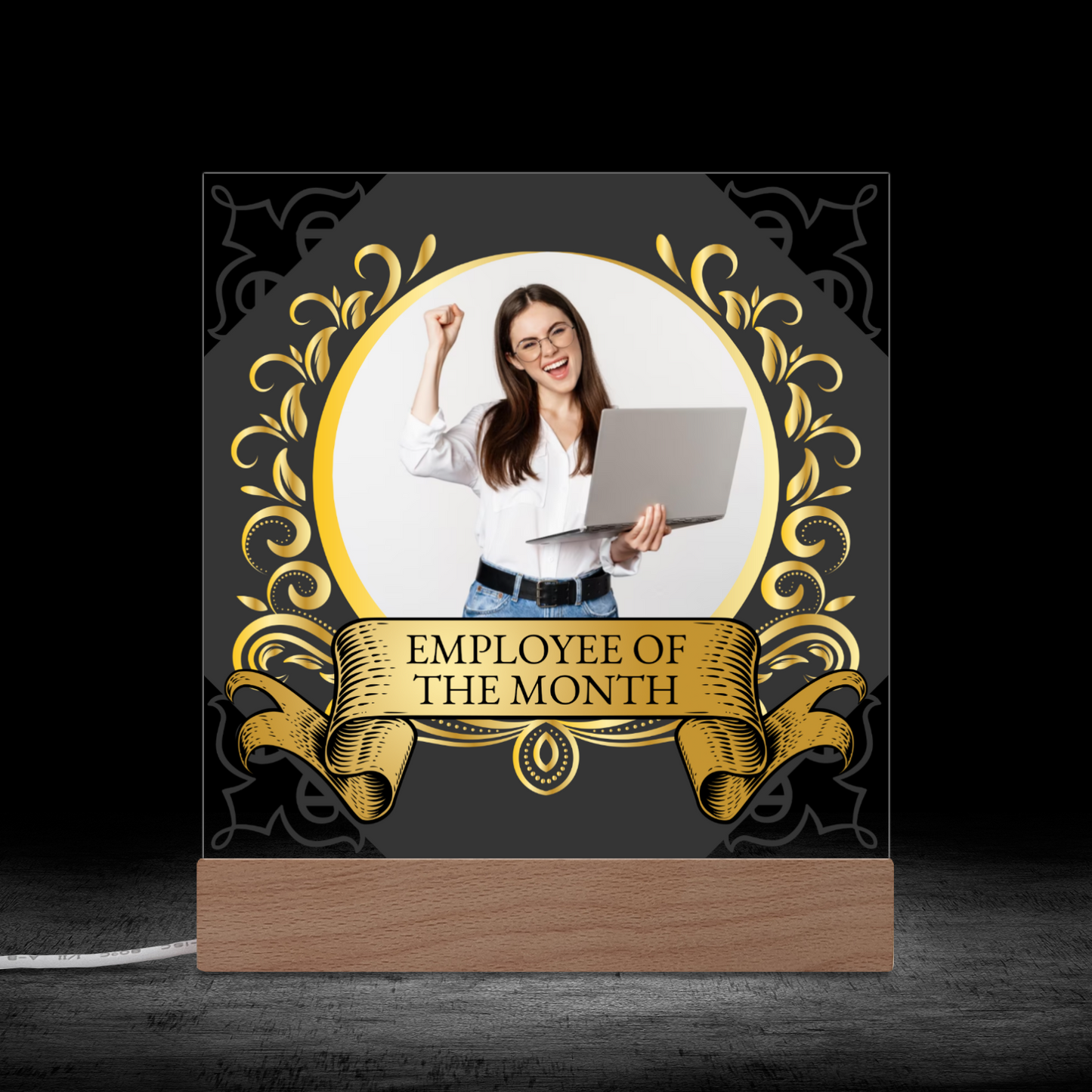 Employee Of The Month Photo Upload Illuminated Light Stand