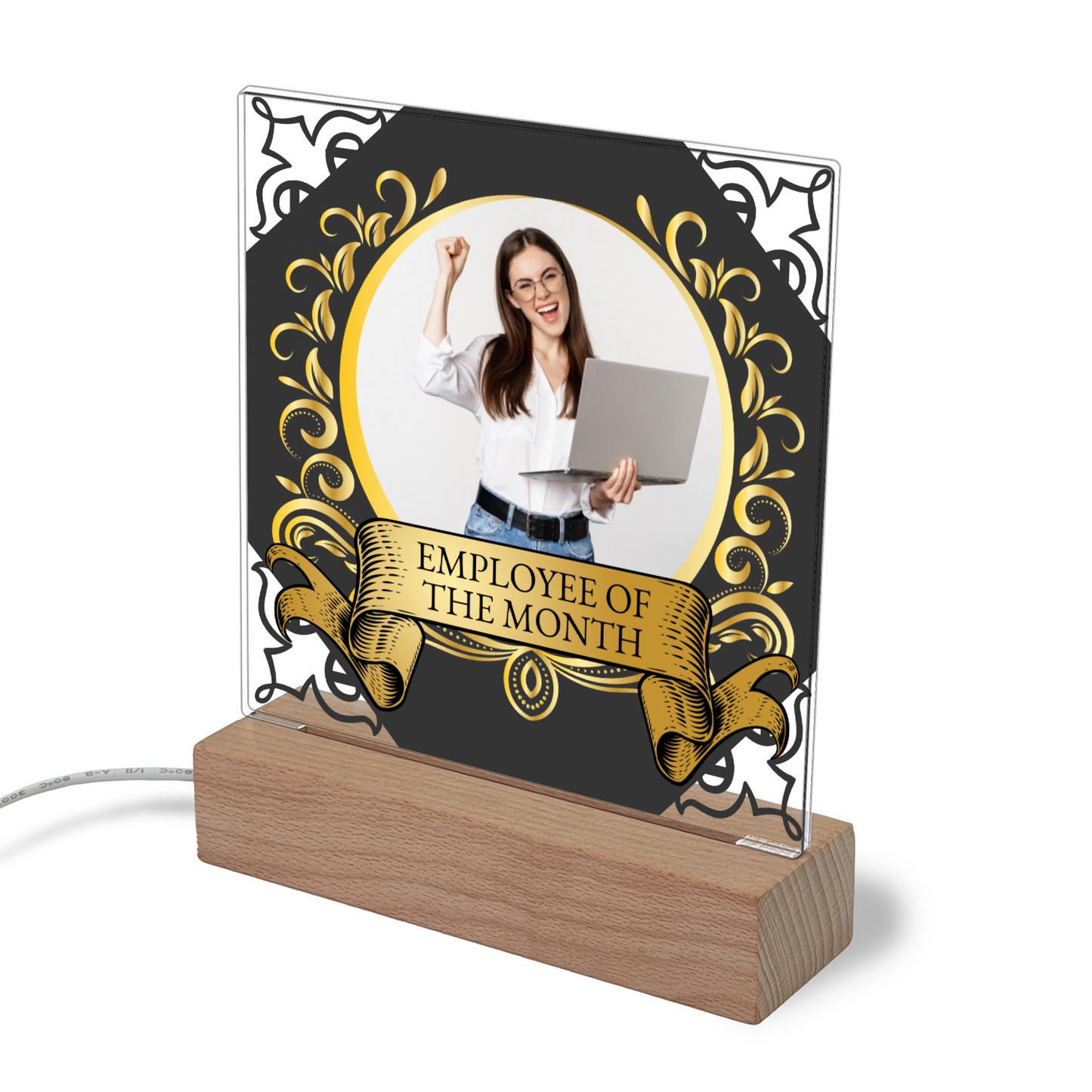Employee Of The Month Photo Upload Illuminated Light Stand