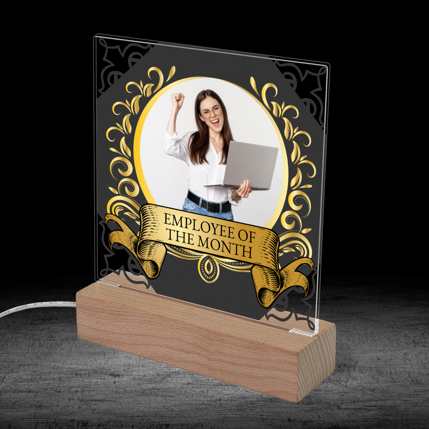 Employee Of The Month Photo Upload Illuminated Light Stand