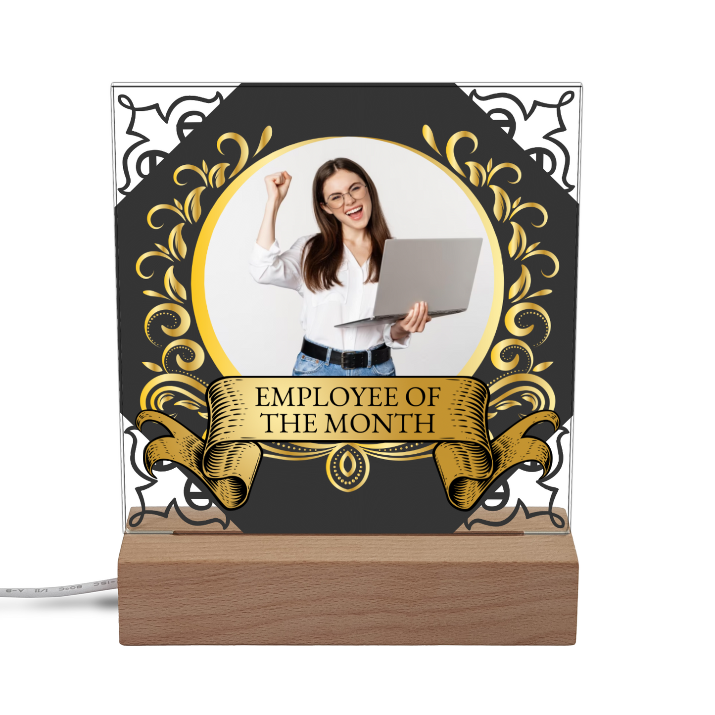 Employee Of The Month Photo Upload Illuminated Light Stand