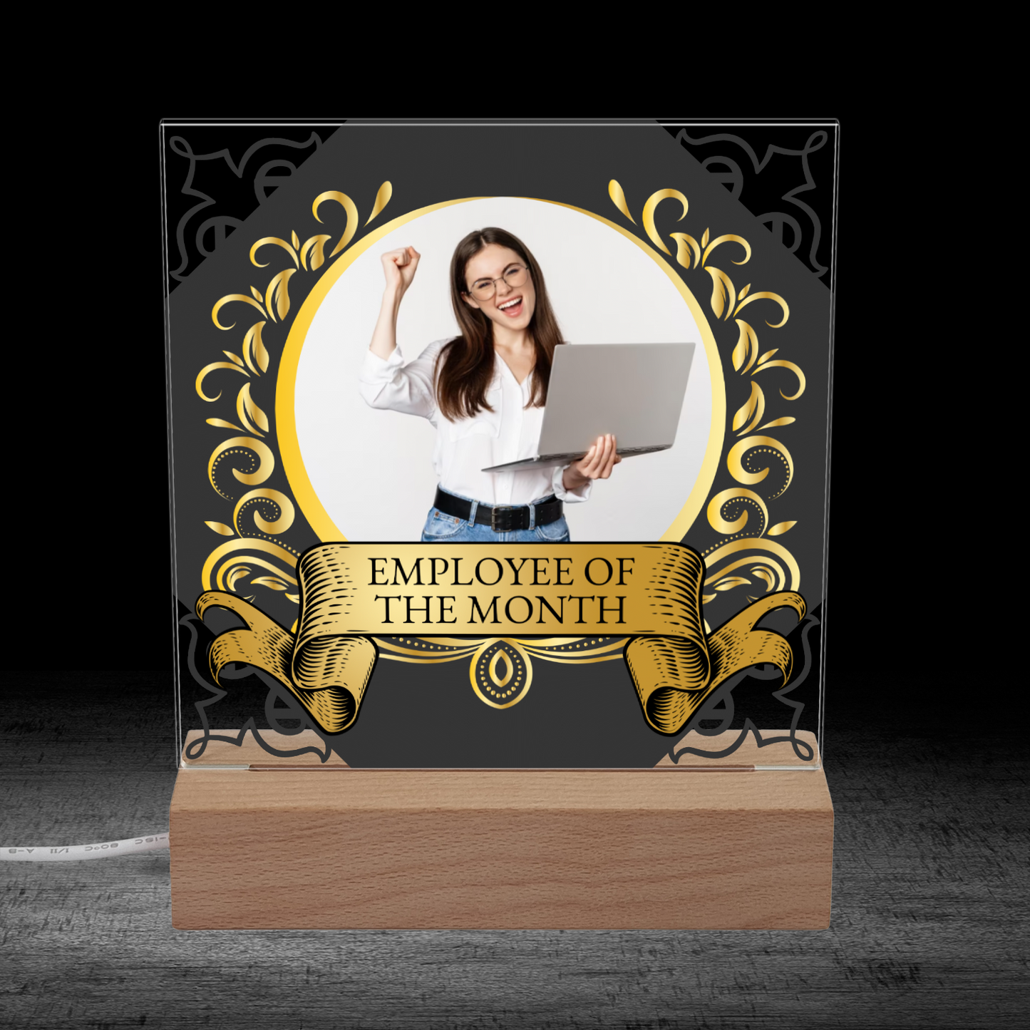 Employee Of The Month Photo Upload Illuminated Light Stand