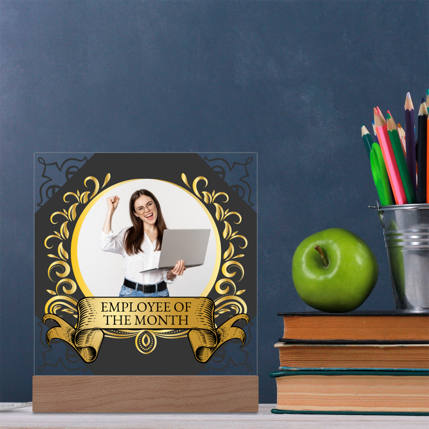 Employee Of The Month Photo Upload Illuminated Light Stand