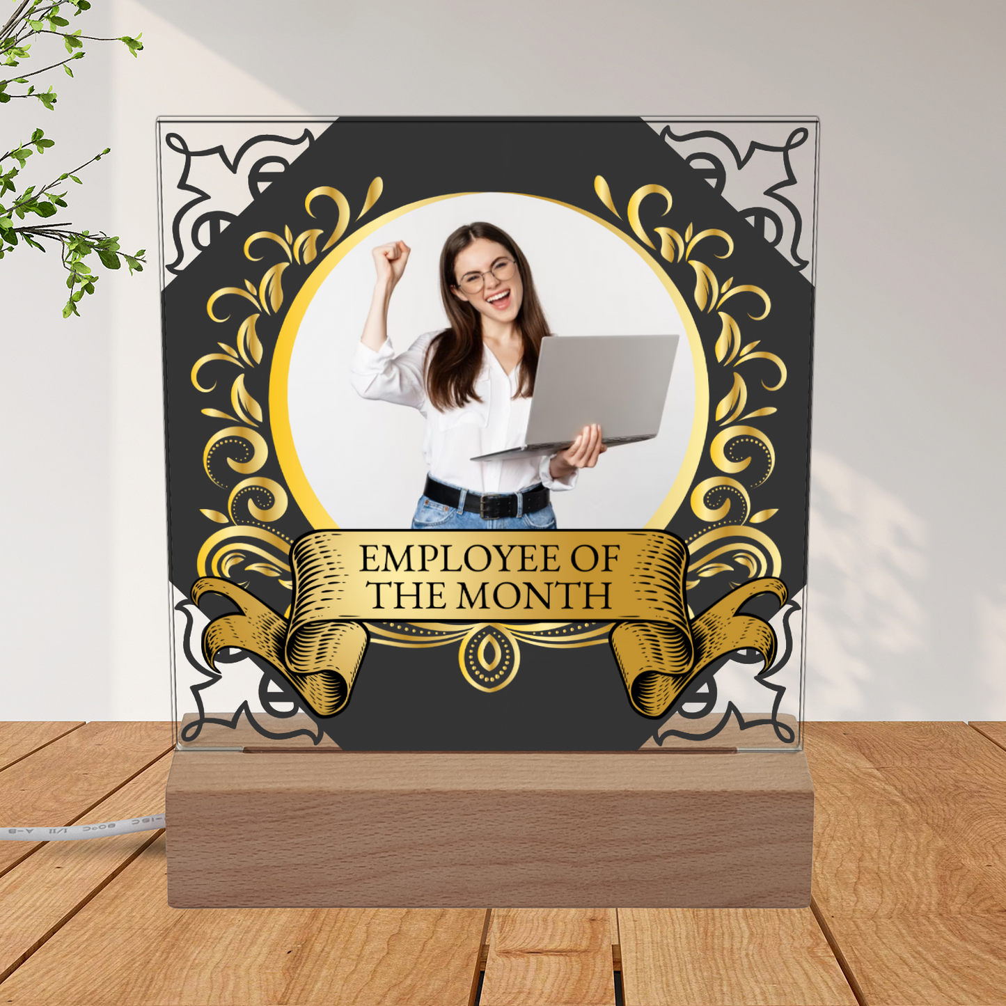 Employee Of The Month Photo Upload Illuminated Light Stand