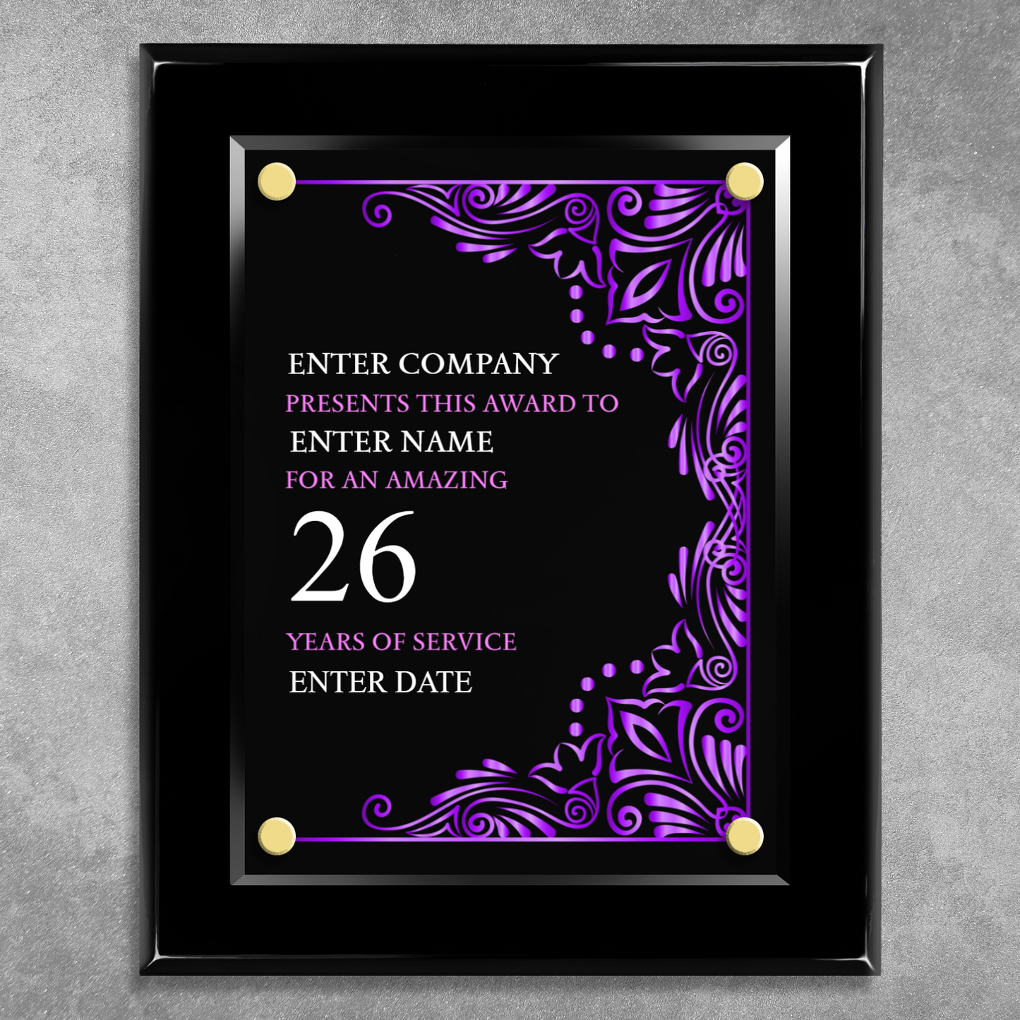 8" x 10" Years Of Service Award 5