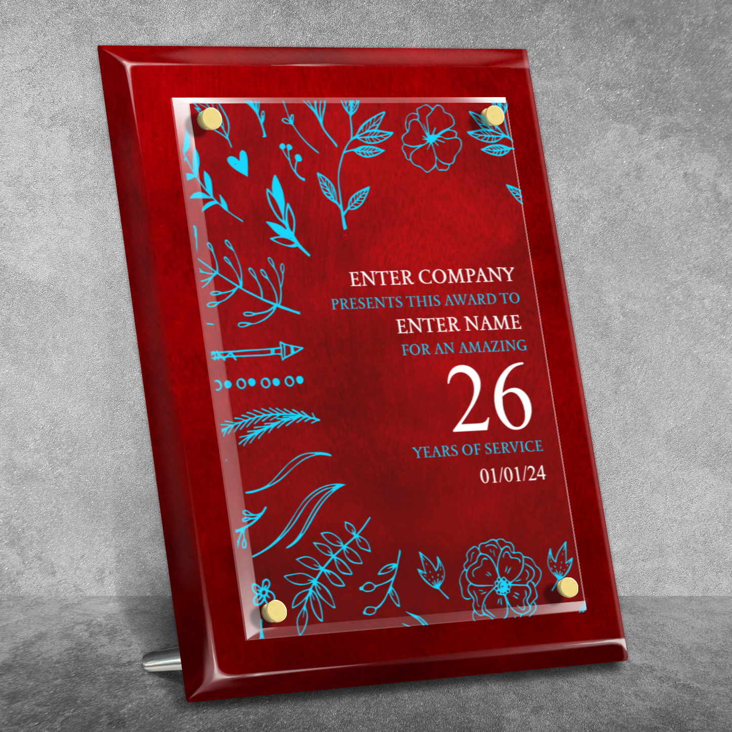 9 x 12 Years Service Award 6