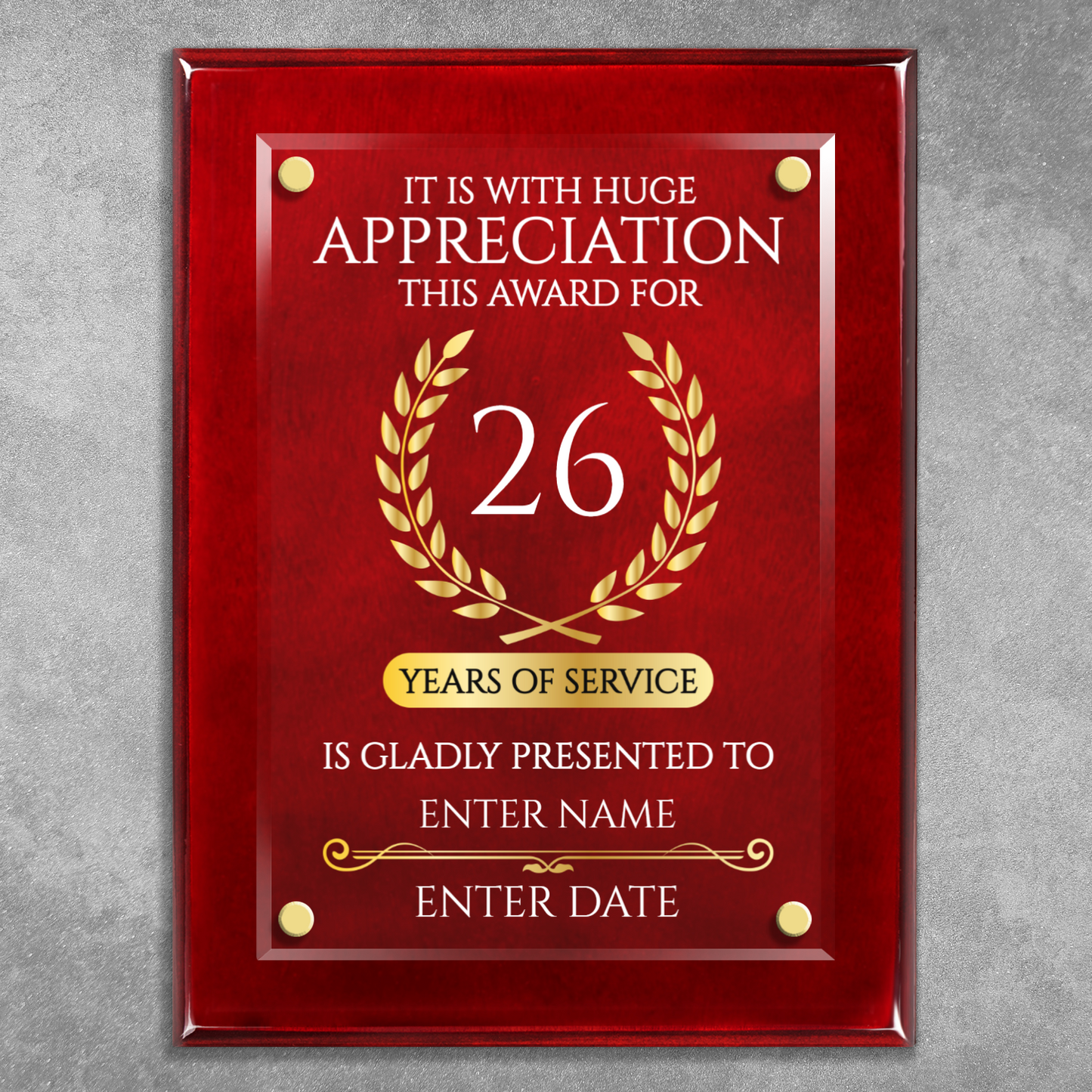 9" x 12" Years Of Service Award 1