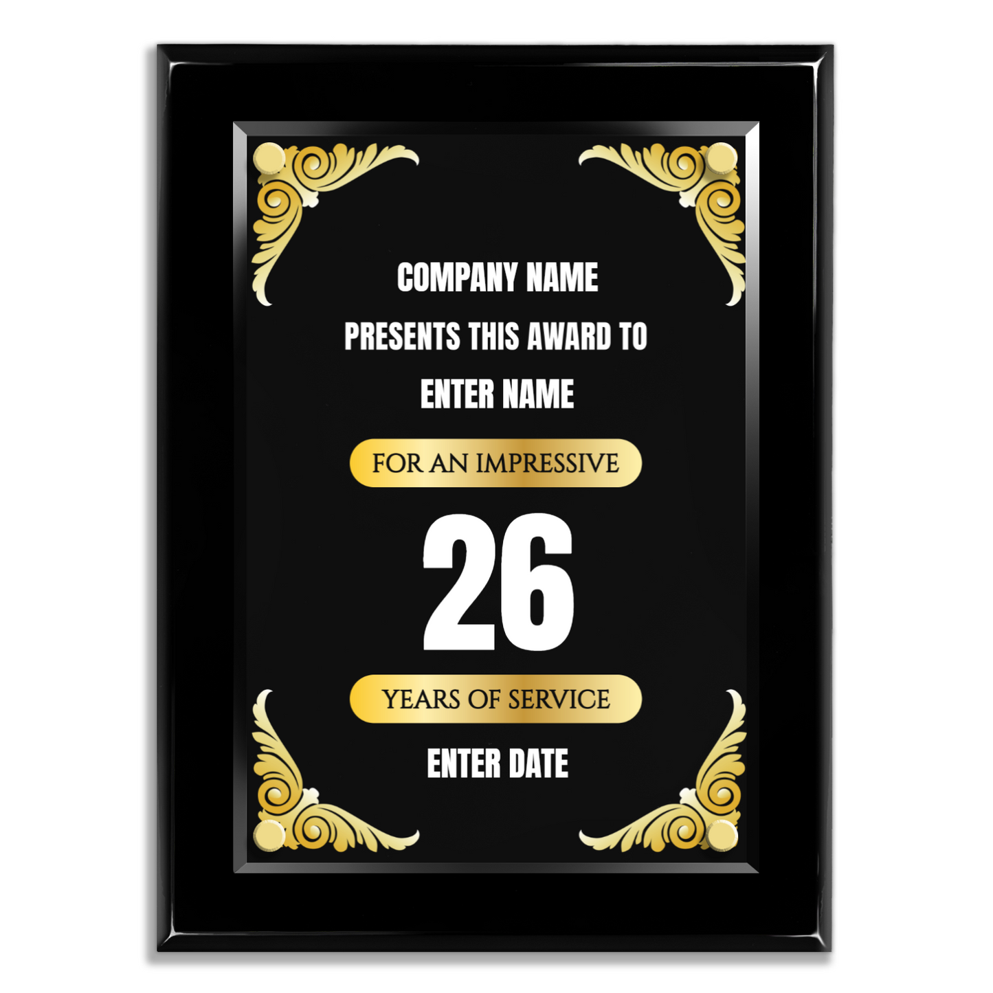 9" x 12" Years Of Service Award 2