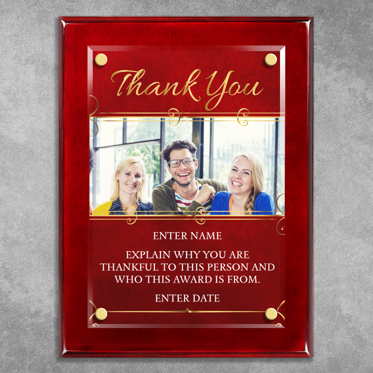 9" x 12" Thank You Award 6