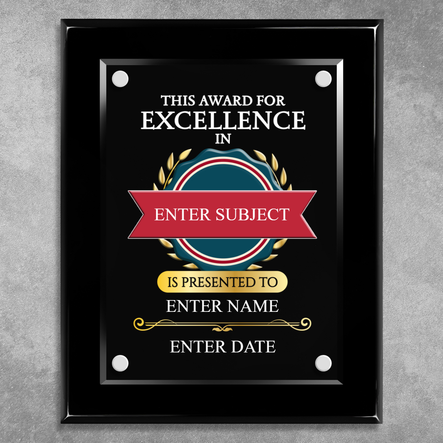 8" x 10" Excellence Award 1