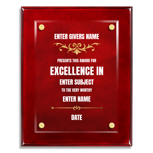 8" X 10" Excellence Award 4
