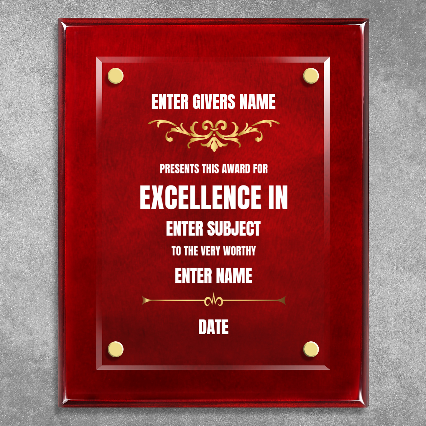 8" X 10" Excellence Award 4