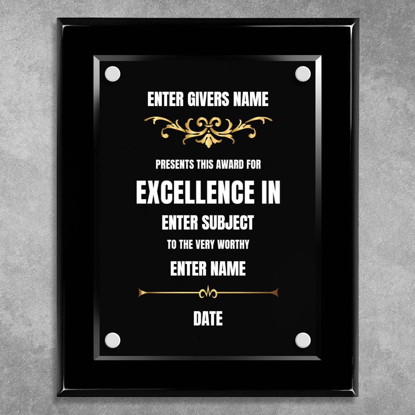 8" X 10" Excellence Award 4