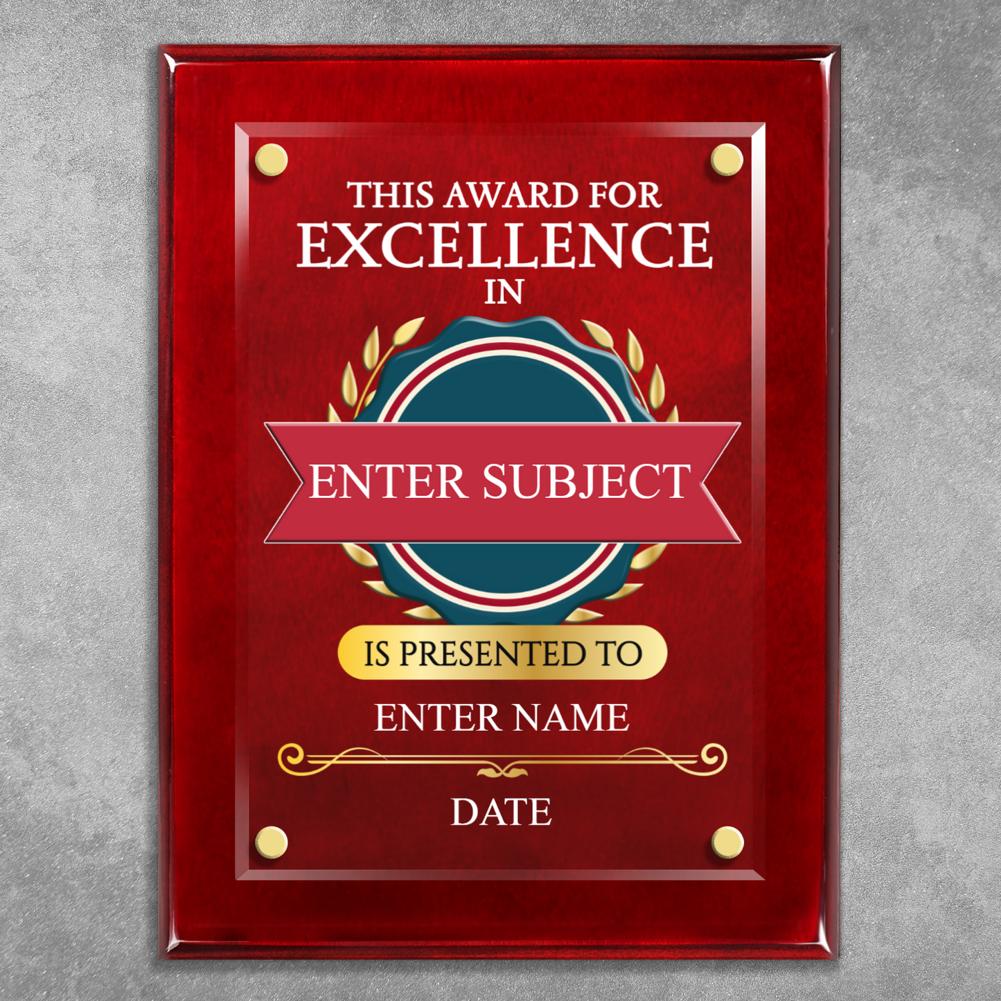 9" x 12" Excellence Award 1