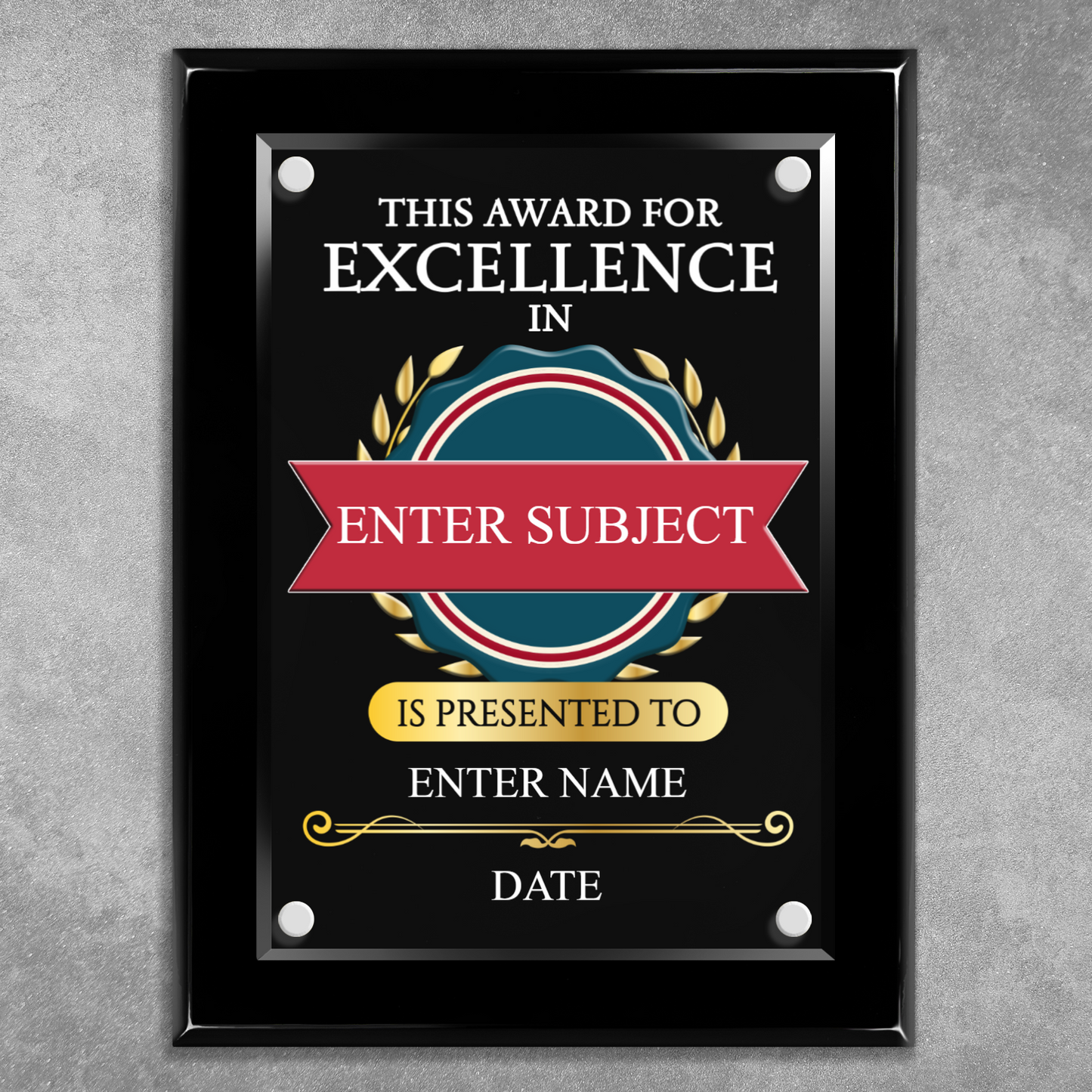 9" x 12" Excellence Award 1