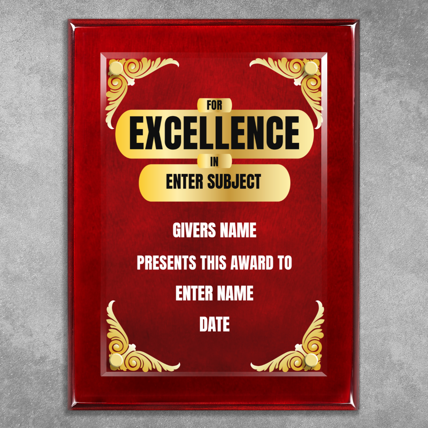 9" x 12" Excellence Award 2