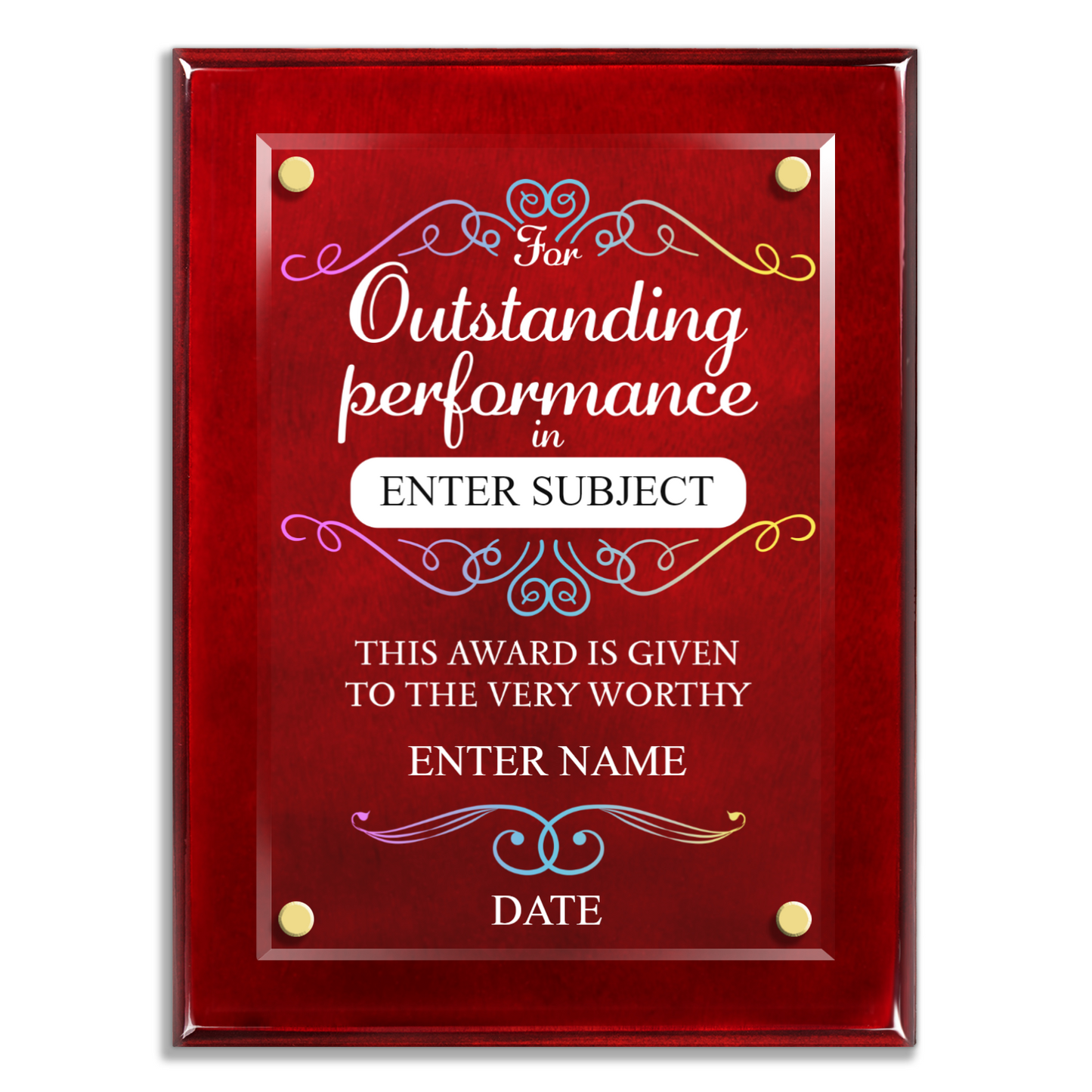 9" x 12" Outstanding Performance Award 1
