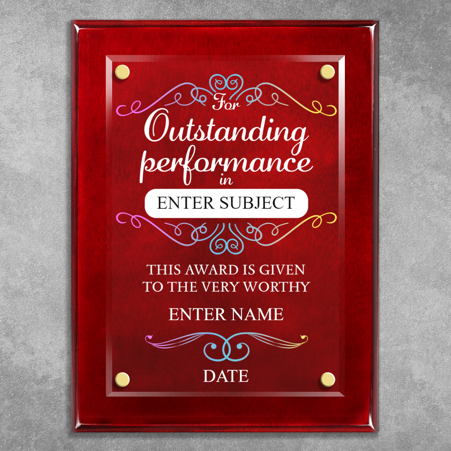 9" x 12" Outstanding Performance Award 1
