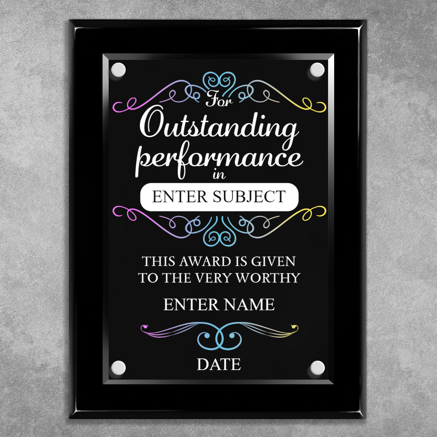 9" x 12" Outstanding Performance Award 1