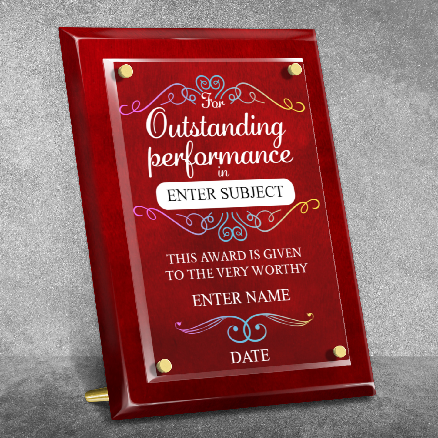 9" x 12" Outstanding Performance Award 1