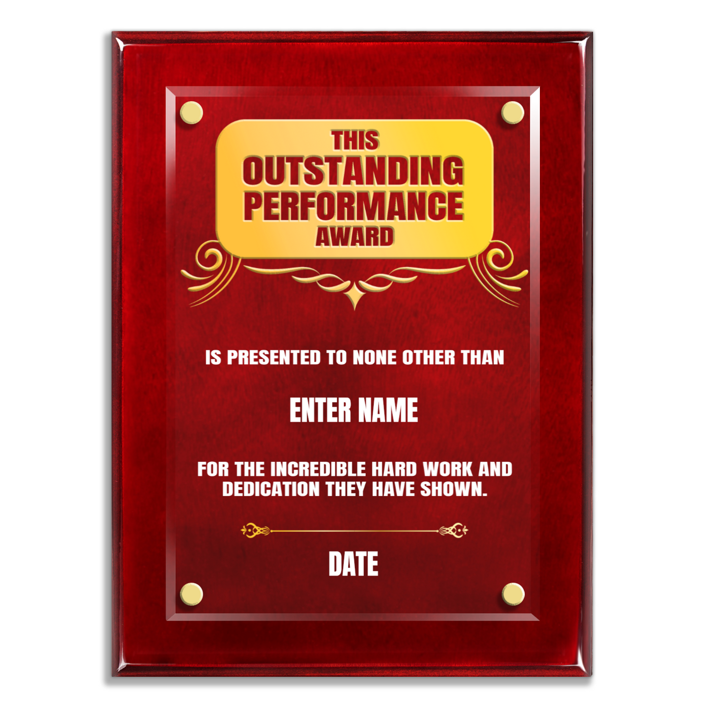 9" x 12" Outstanding Performance Award 3