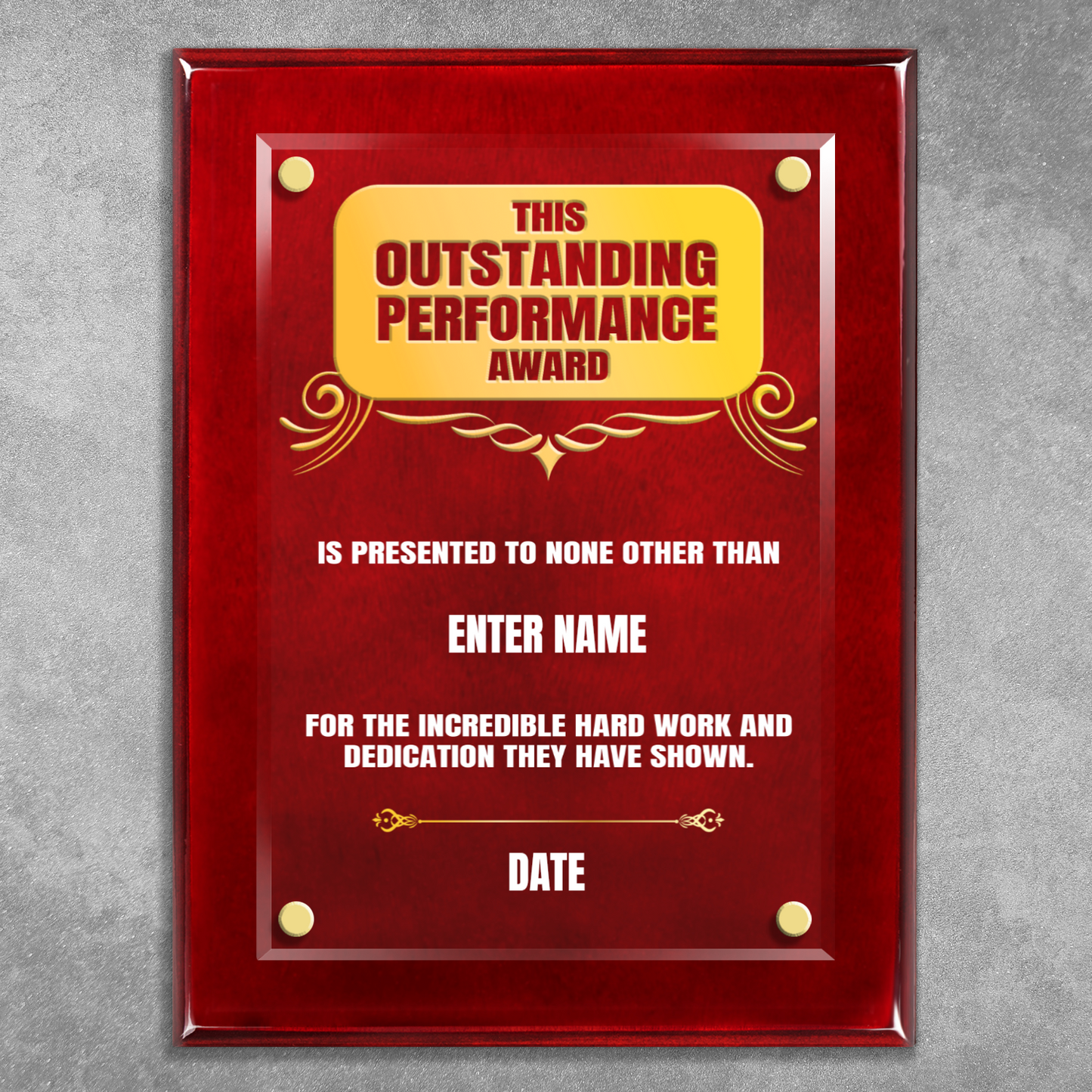 9" x 12" Outstanding Performance Award 3