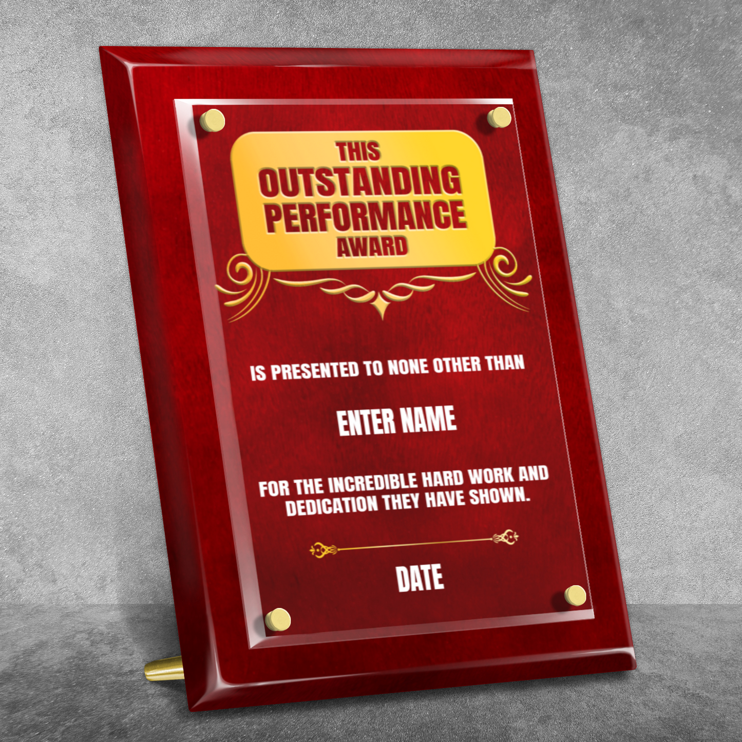 9" x 12" Outstanding Performance Award 3