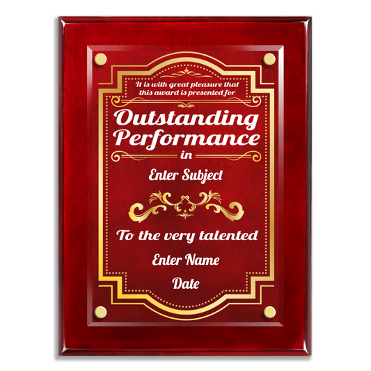 9" x 12" Outstanding Performance Award 4