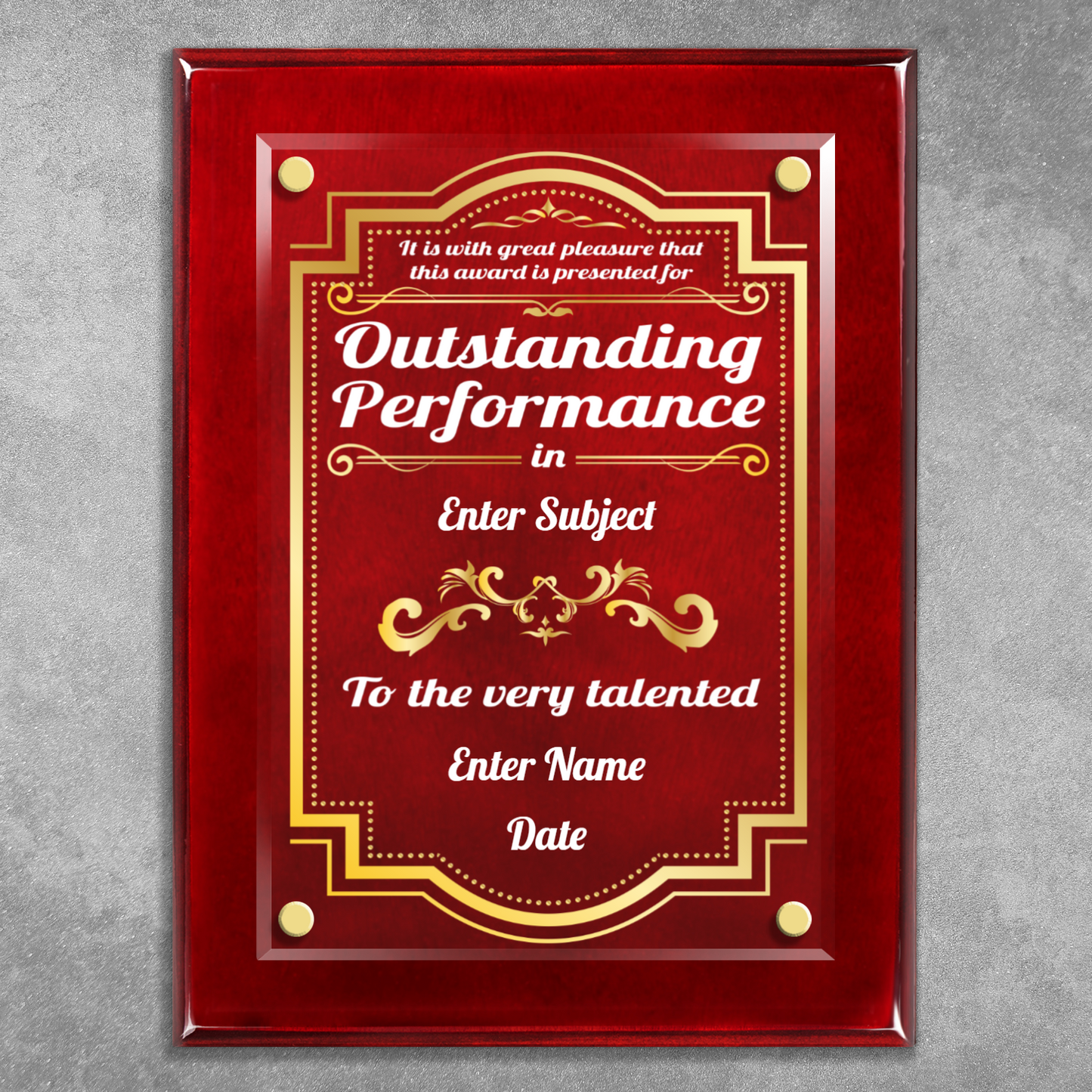 9" x 12" Outstanding Performance Award 4