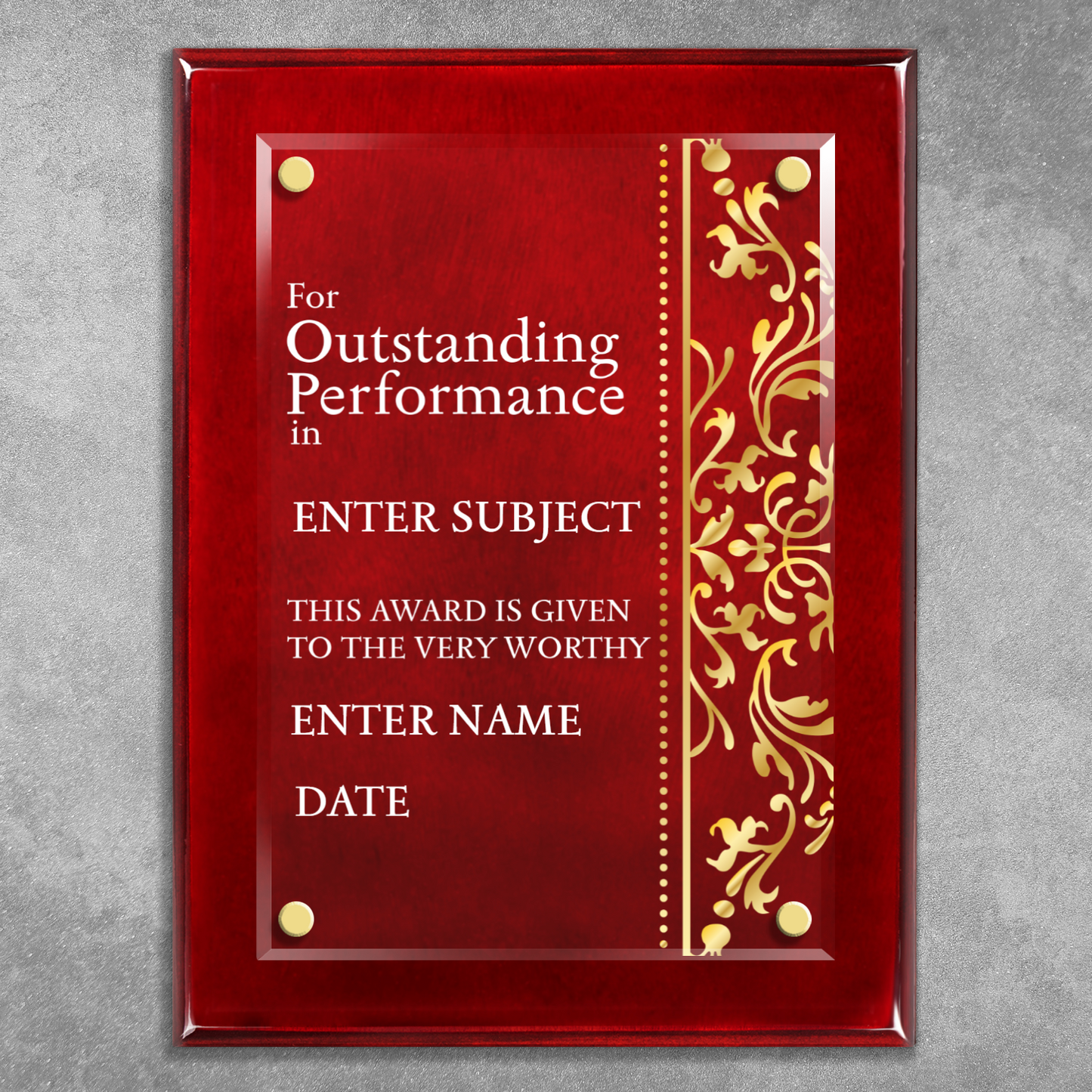 9" x 12" Outstanding Performance Award 2