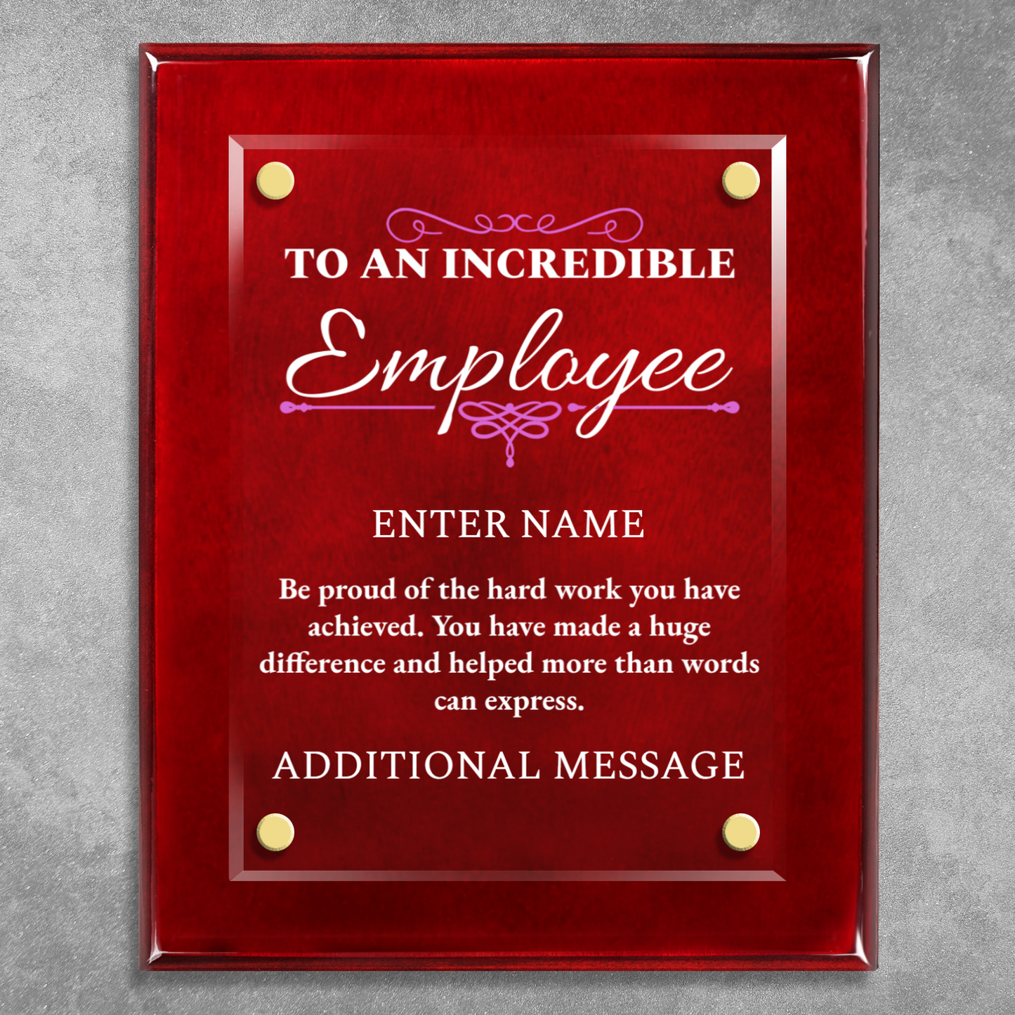 8" x 10" Incredible Employee Award