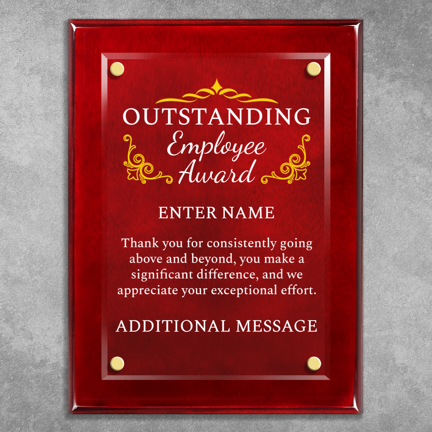 9" x 12" Outstanding Employee Award