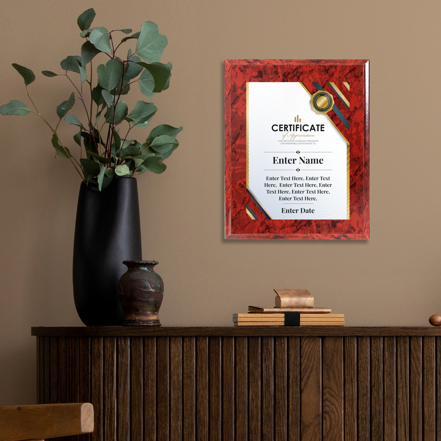 Certificate Of Appreciation 8" x 10" UV Printed Luxury Award