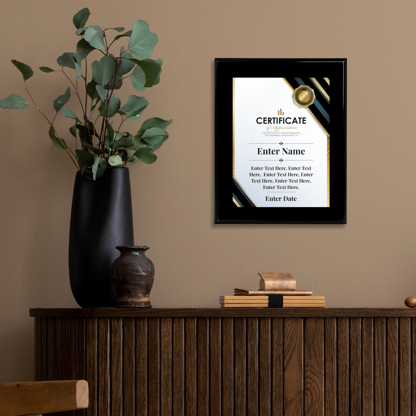 Certificate Of Appreciation 8" x 10" UV Printed Luxury Award