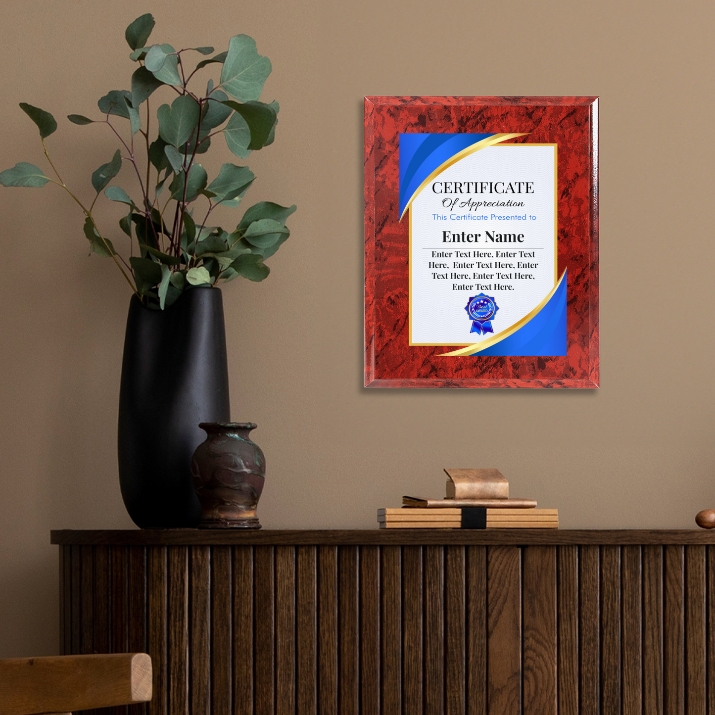 Certificate Of Appreciation 8" x 10" UV Printed Luxury Award 02